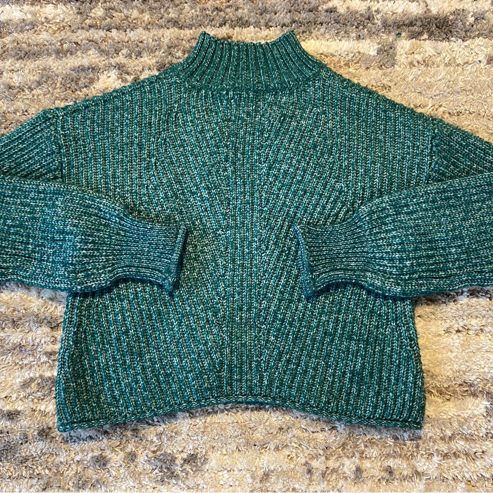 SO Teal Women's Cowl Neck Sweater